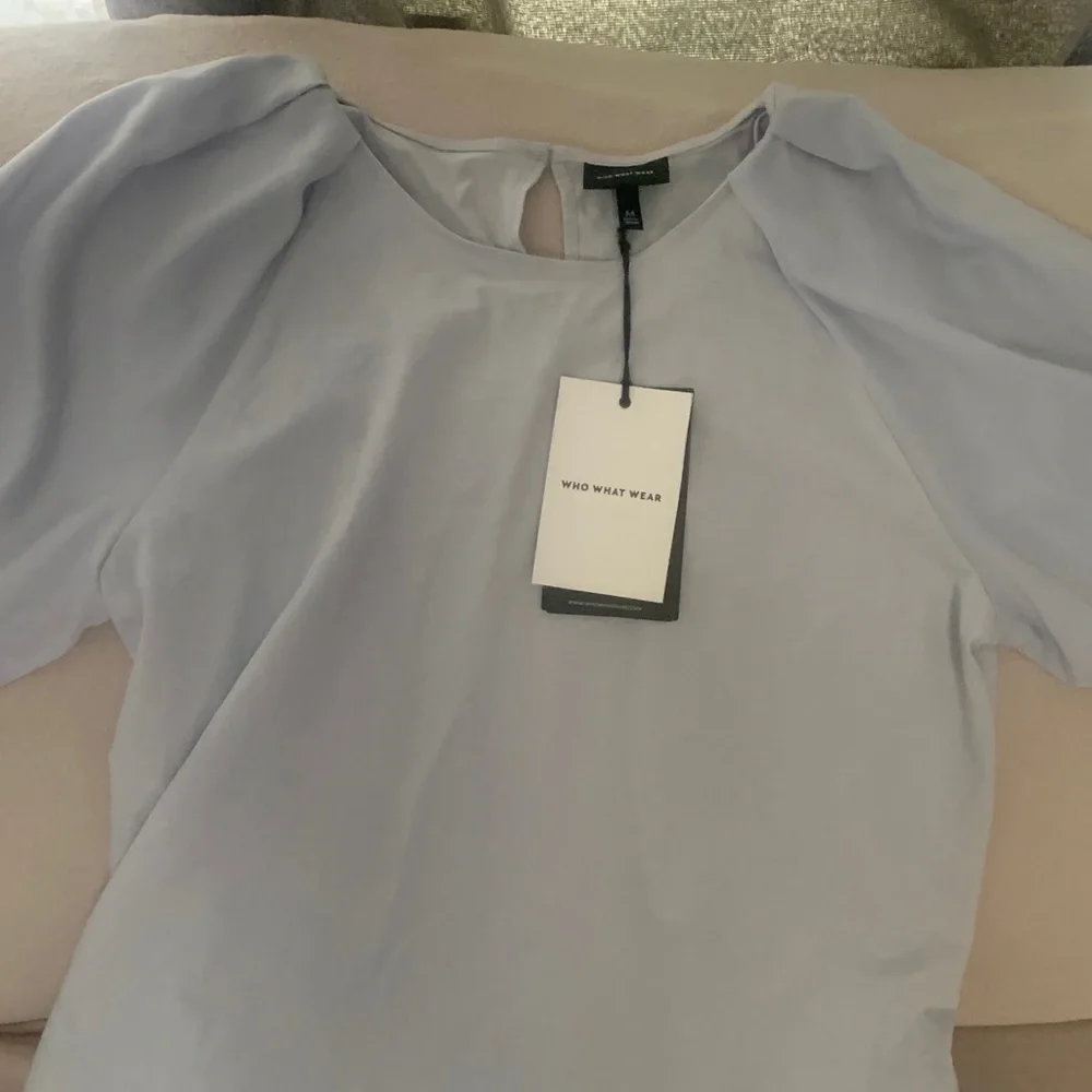 Who What Wear Light Gray Blouse